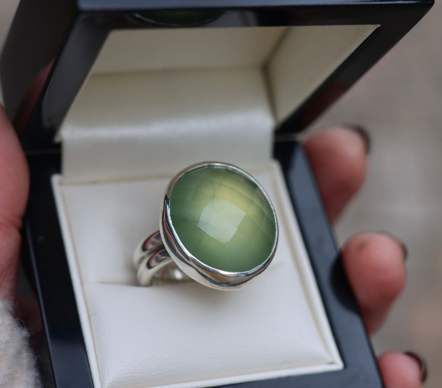 Prehnite Statement Ring