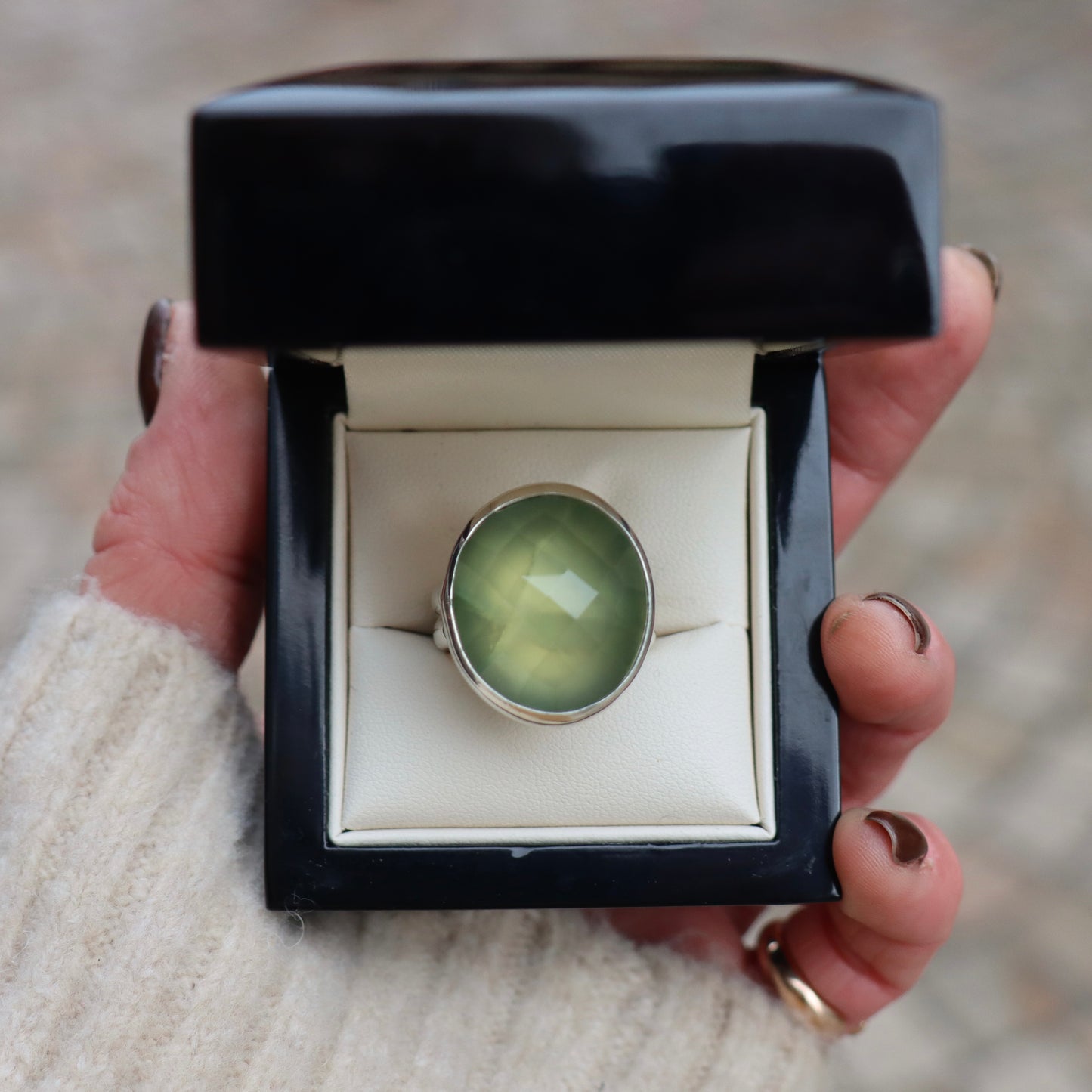 Prehnite Statement Ring
