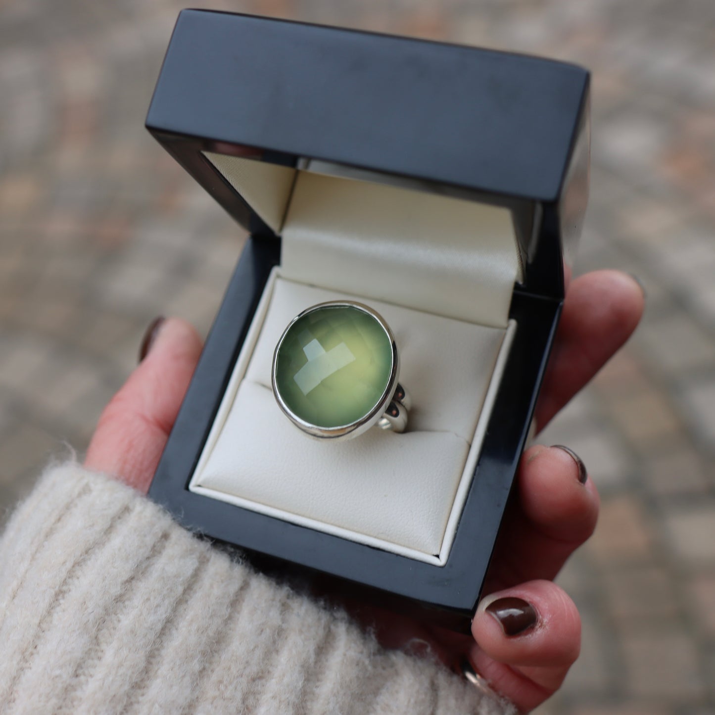 Prehnite Statement Ring