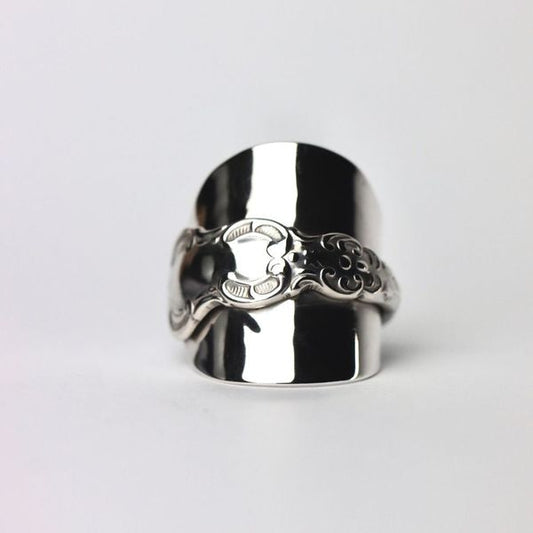 Sterling Silver Victorian Tea Spoon Ring, Sheffield, 1899