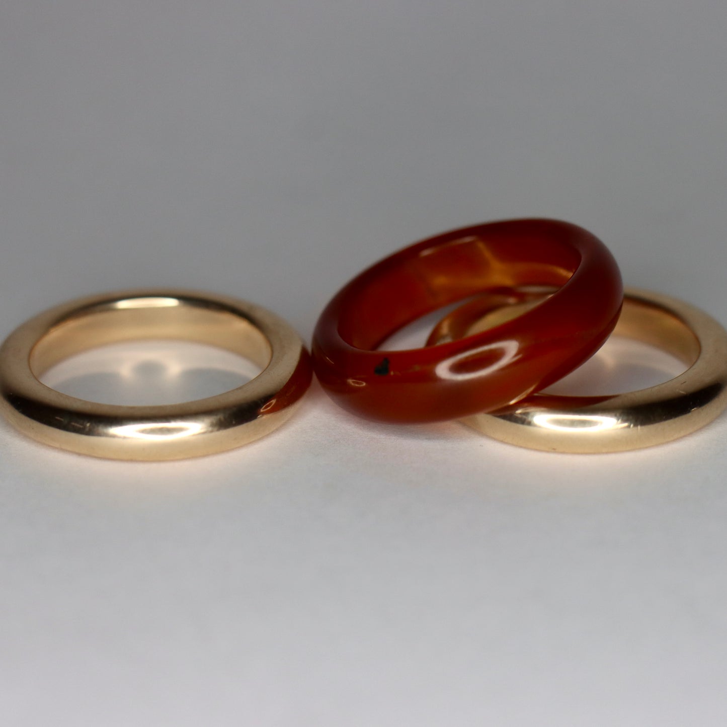 Carnelian And Gold Stacking Set