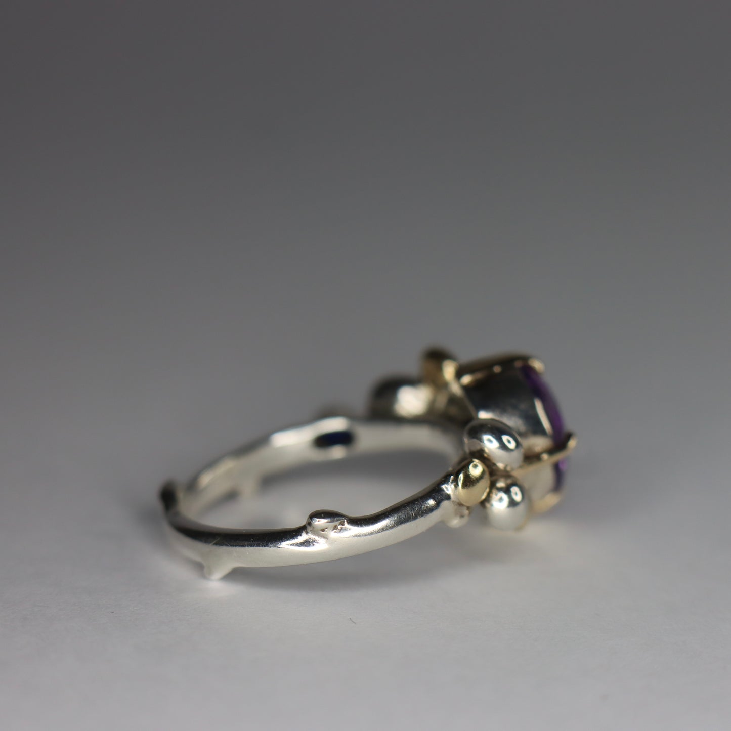 Amethyst, Sapphire, Gold and Sterling Silver