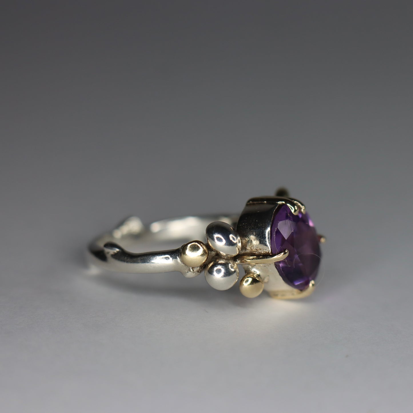 Amethyst, Sapphire, Gold and Sterling Silver