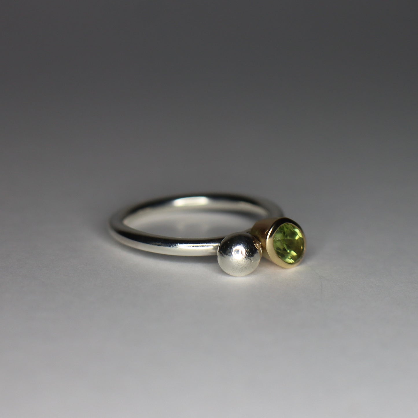 Peridot, Gold and Sterling Silver