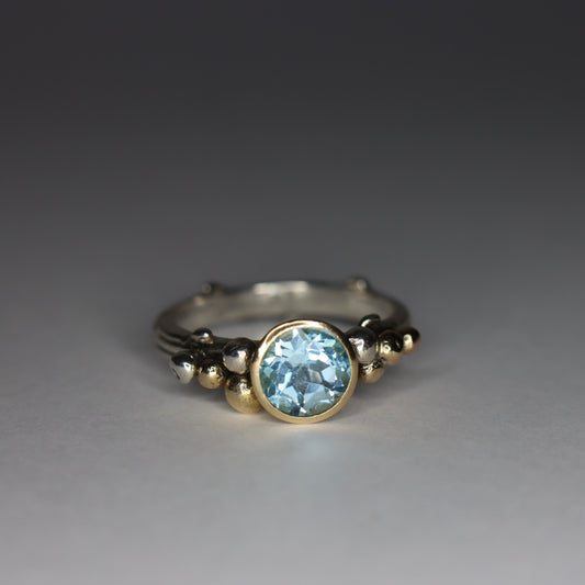 Topaz, Gold and Sterling Woodland Ring