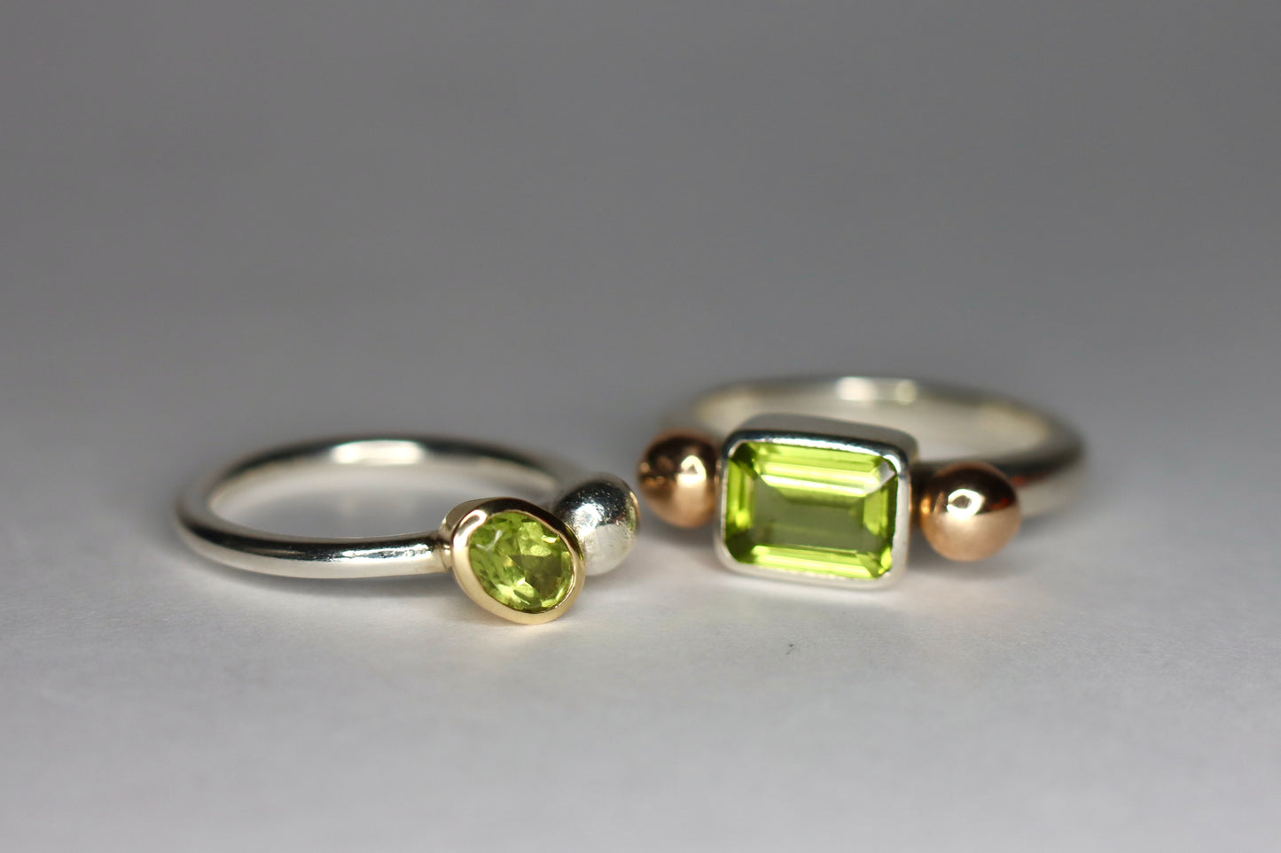 Peridot, Gold and Sterling Silver