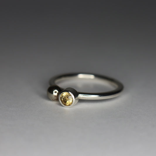 Citrine, 18ct White Gold and Sterling Silver