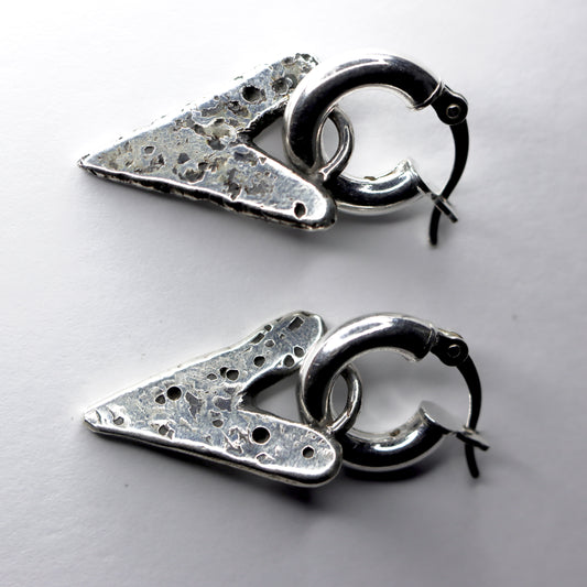 Reticulated Heart Earrings