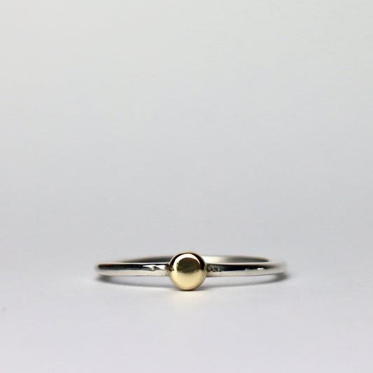 Silver and Brass Stacking Ring- Polished