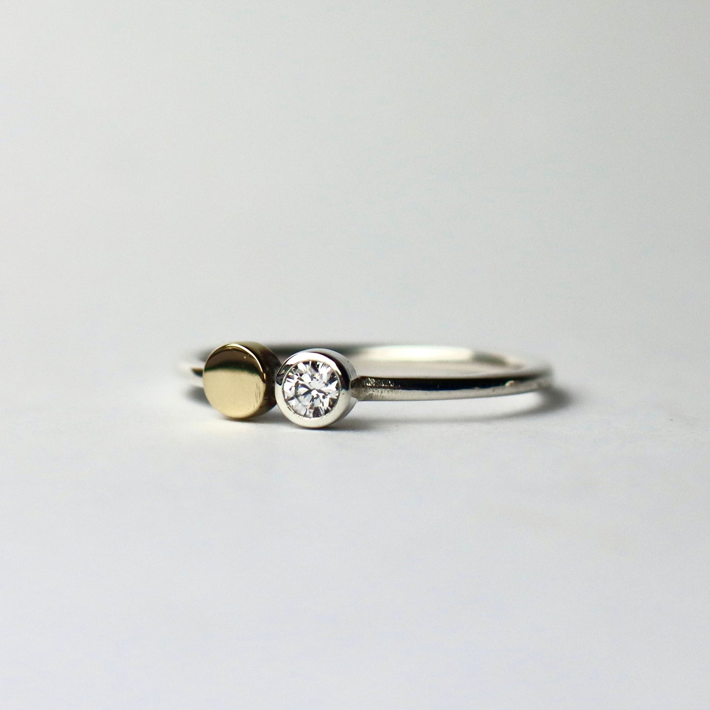 CZ, Brass and Sterling Silver Stacking Ring