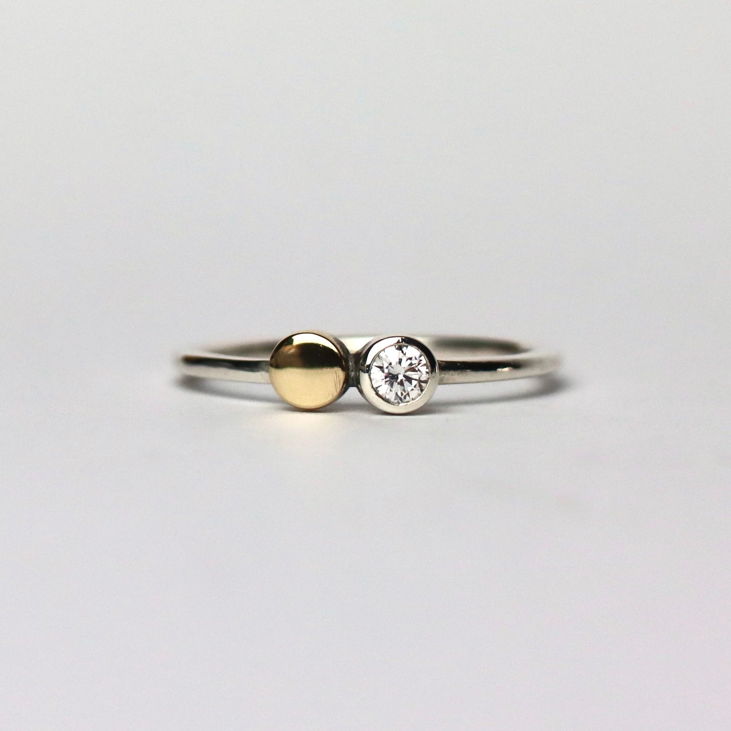 CZ, Brass and Sterling Silver Stacking Ring