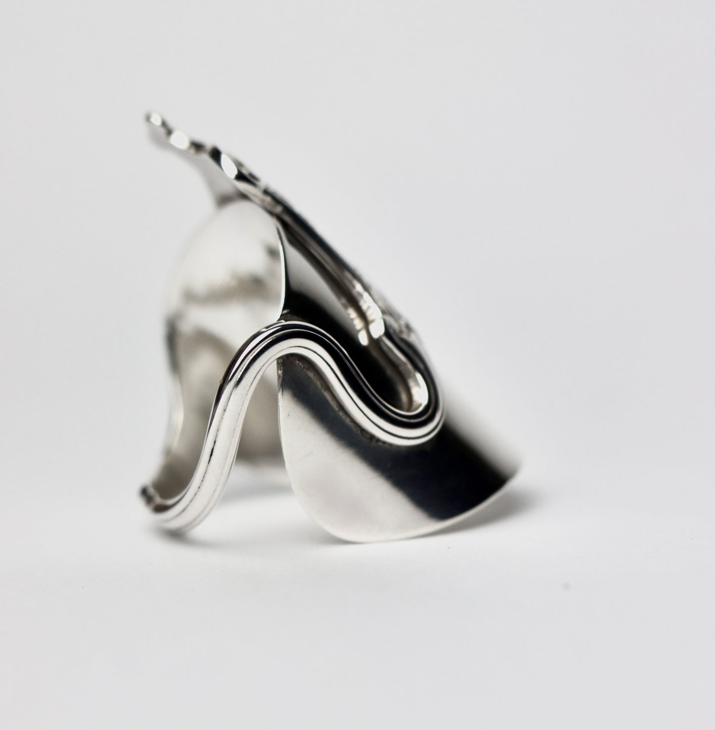 Sterling Silver Tea Spoon Ring, Birmingham, 1941     (Design A)